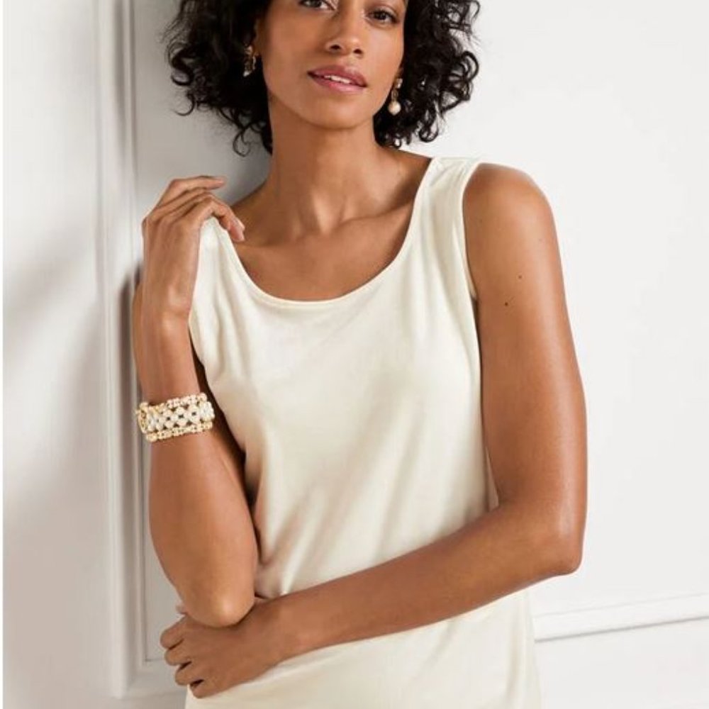 TALBOTS:  Classic Stretch Tank - white - Picture 4 of 6